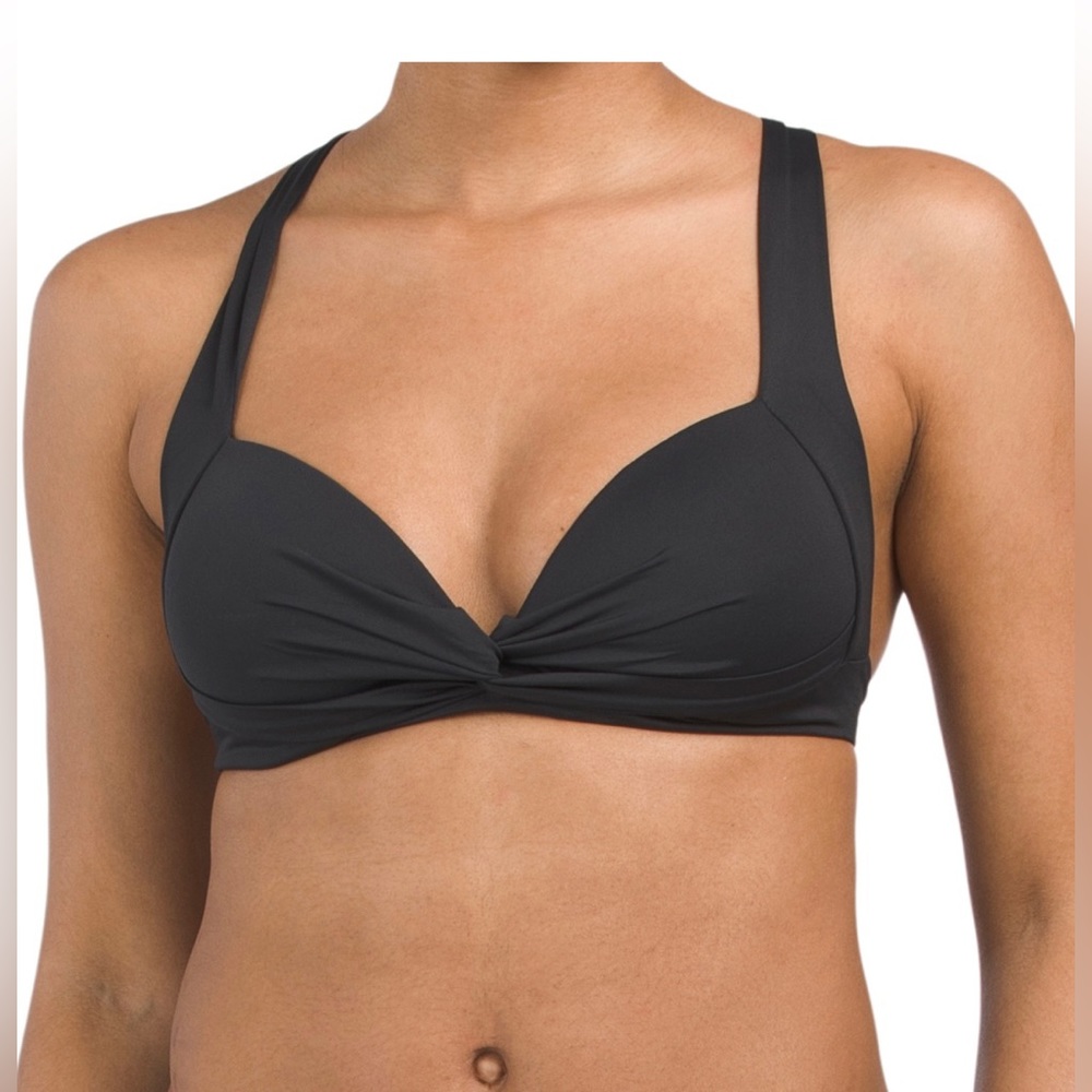 La Blanca front twisted bandeau top
